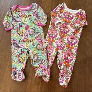 Vera Bradley footed sleepers size 0-3 months Lilly Bell and Tutti Fruitti